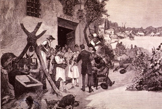 El c�lera en 1885. Recreaci�n hist�rica